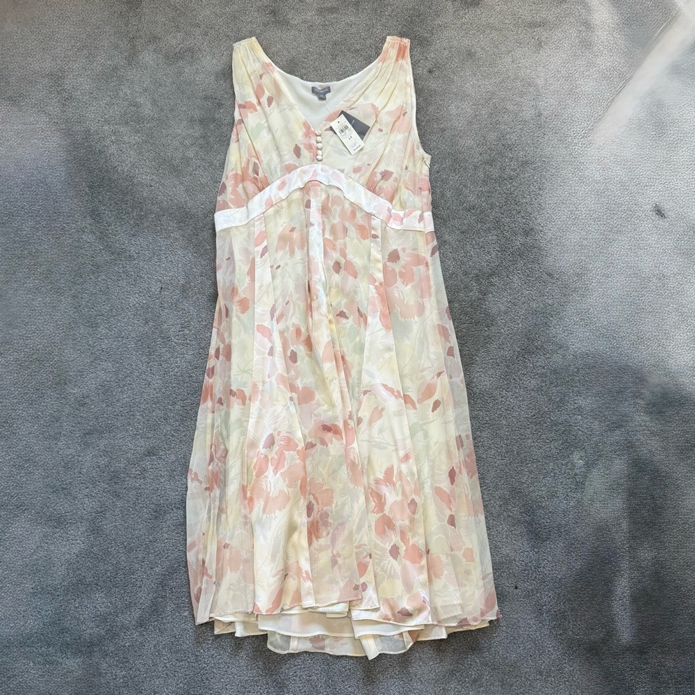 Women's Floral Sleeveless Midi Dress - Soft Pink Cream